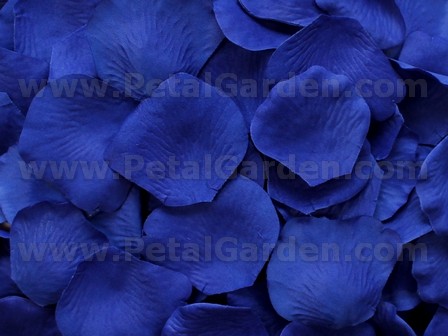 Cobalt silk rose petals, bag of 100 