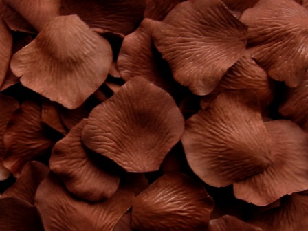 Brownie silk rose petals, bag of 100 