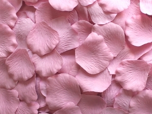 Dusty Rose silk rose petals, bag of 100 