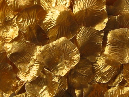 Gold silk rose petals, bag of 100 