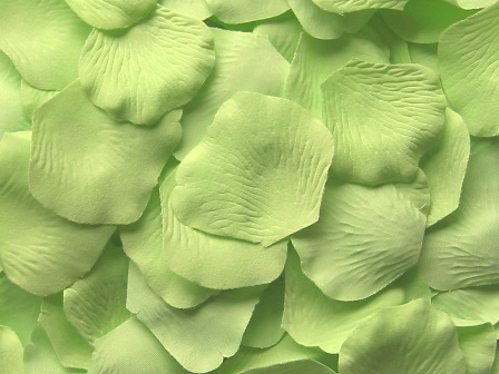 Honeydew silk rose petals, bag of 100 