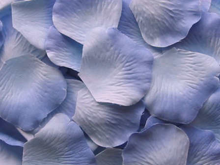 Light Blue silk rose petals, bag of 100 