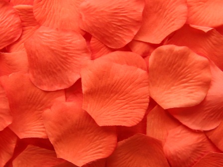 Mango silk rose petals, bag of 100 