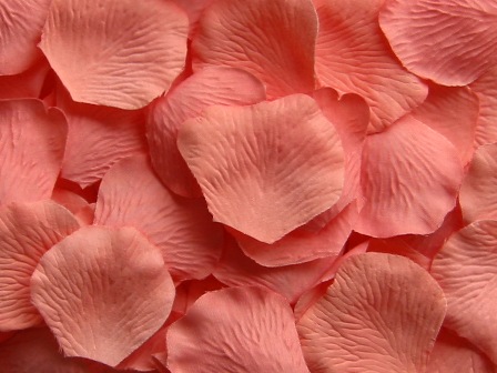 Melon silk rose petals, bag of 100 