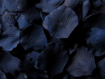 Midnight Blue silk rose petals, bag of 100 