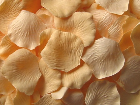 Peach silk rose petals, bag of 100 