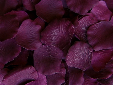 Plum silk rose petals, bag of 100 