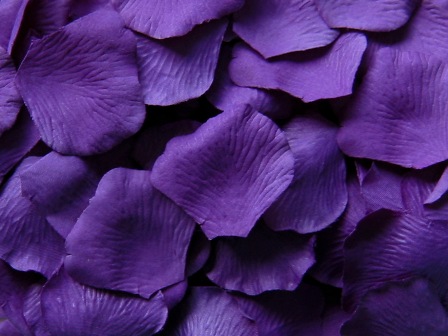Purple silk rose petals, bag of 100 